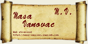 Maša Vanovac vizit kartica